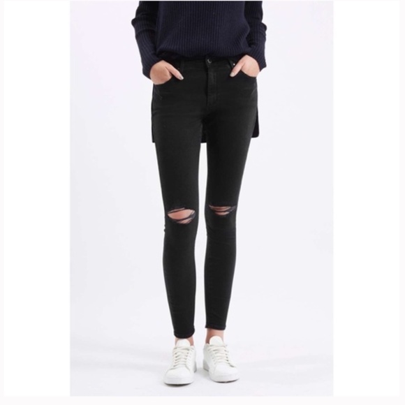 Topshop Denim - Topshop Moto Leigh Ripped Jeans 28x30 High Rise